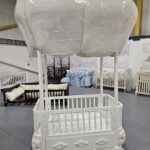 hot air balloon velvet cot with storage